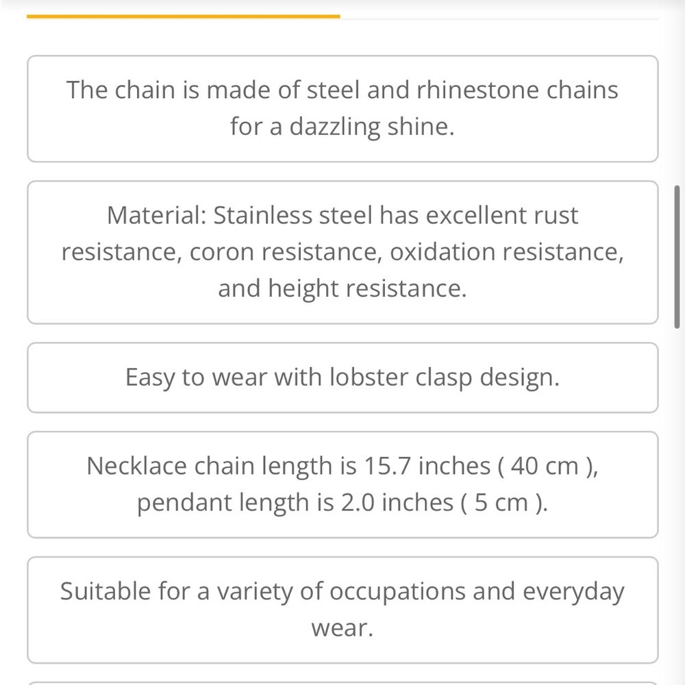 Stainless Steel Crystal Chunky Charm Pendant Necklace Paperclip Chain - Picture 9 of 9